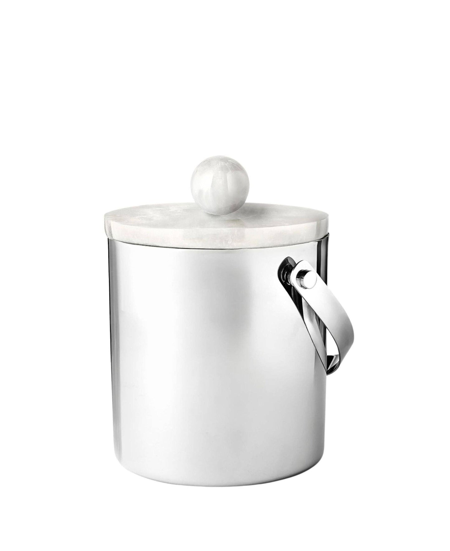 Azure Matte White Resin & Stainless Steel Ice Bucket