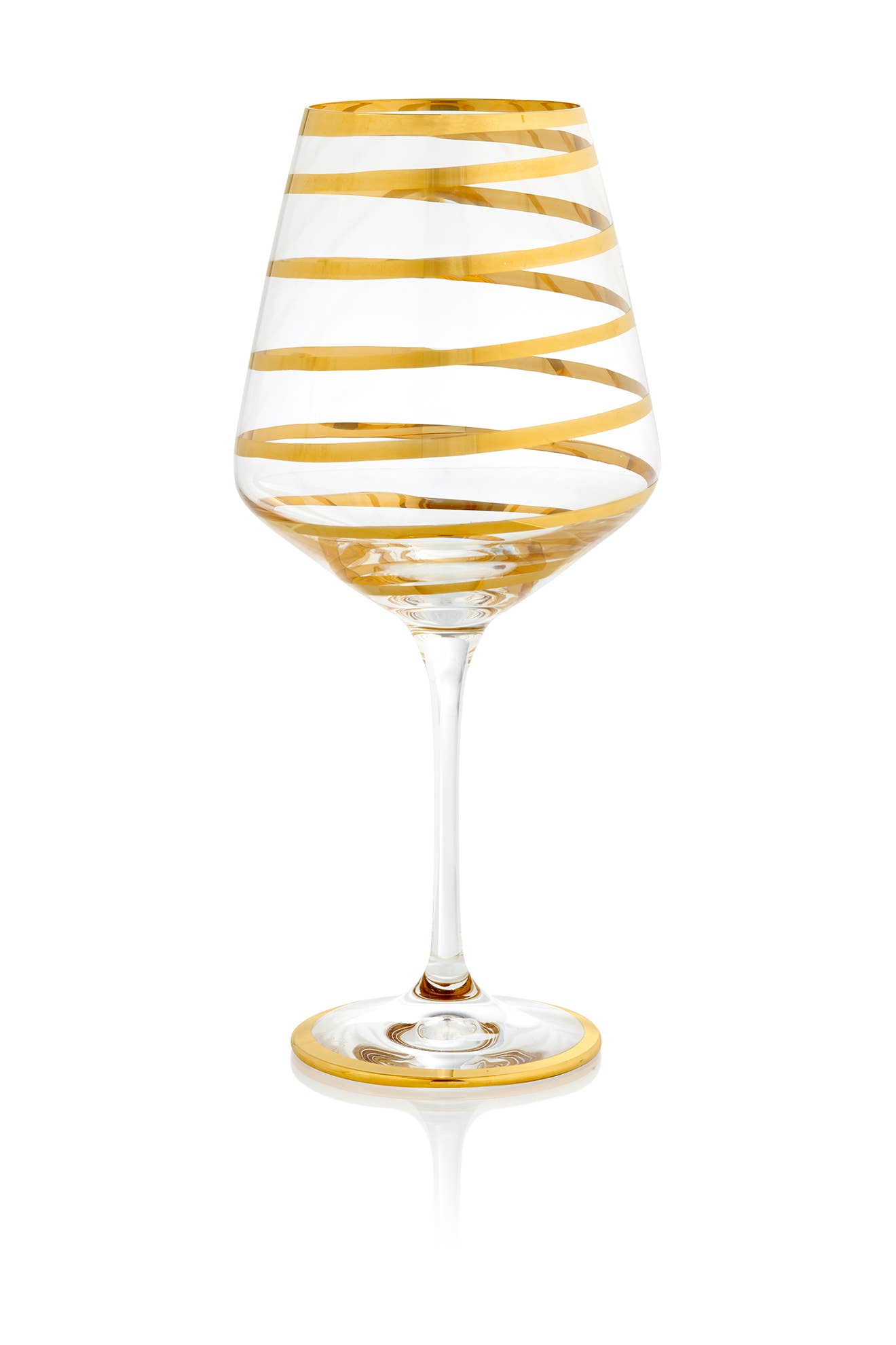 Gold Spiral Wine Glass Venetian Glass (each)