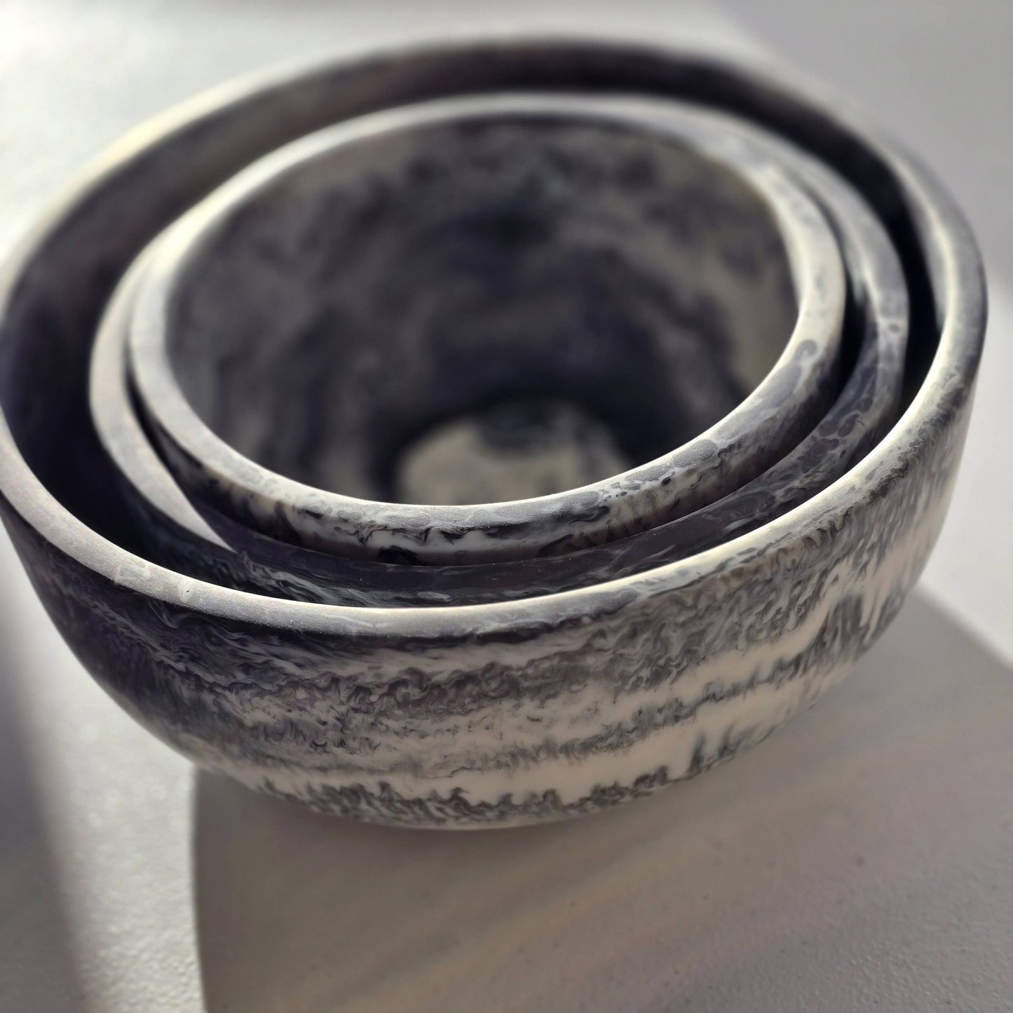 Serving Bowls - 3 bowls Matte Finish set - Hand-poured Resin