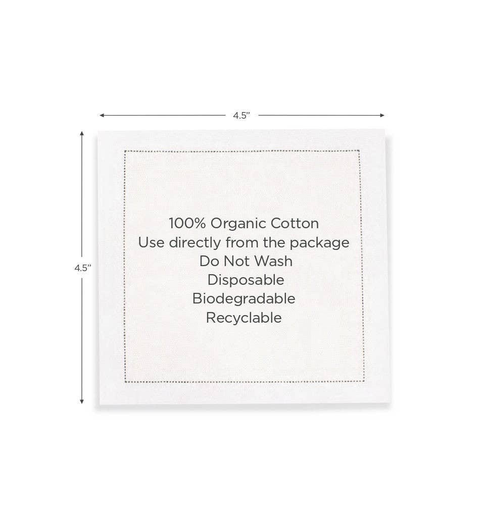 Wine Quotes - White Cotton Cocktail Napkins x 50