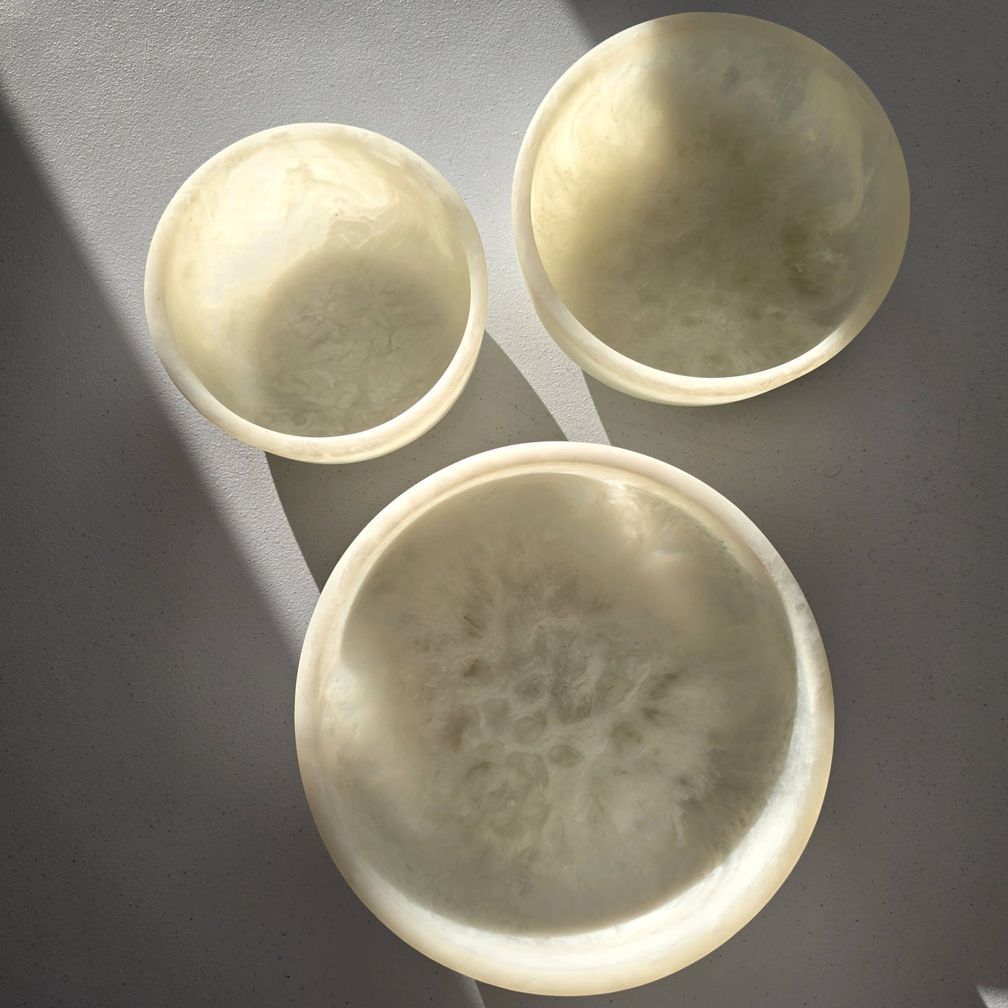 Serving Bowls - 3 bowls Matte Finish set - Hand-poured Resin
