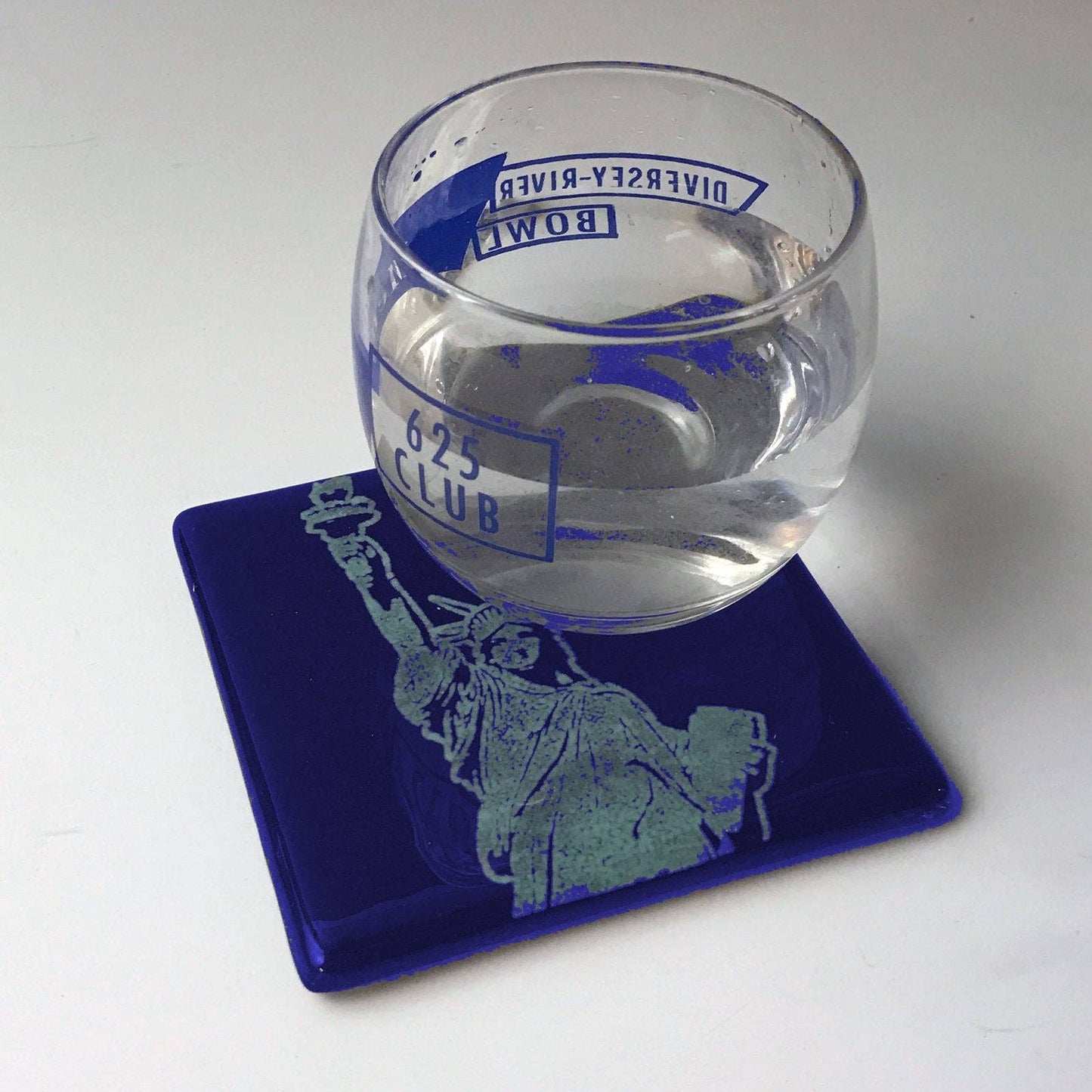 New York City Statue of Liberty Fused Glass 4" Coaster