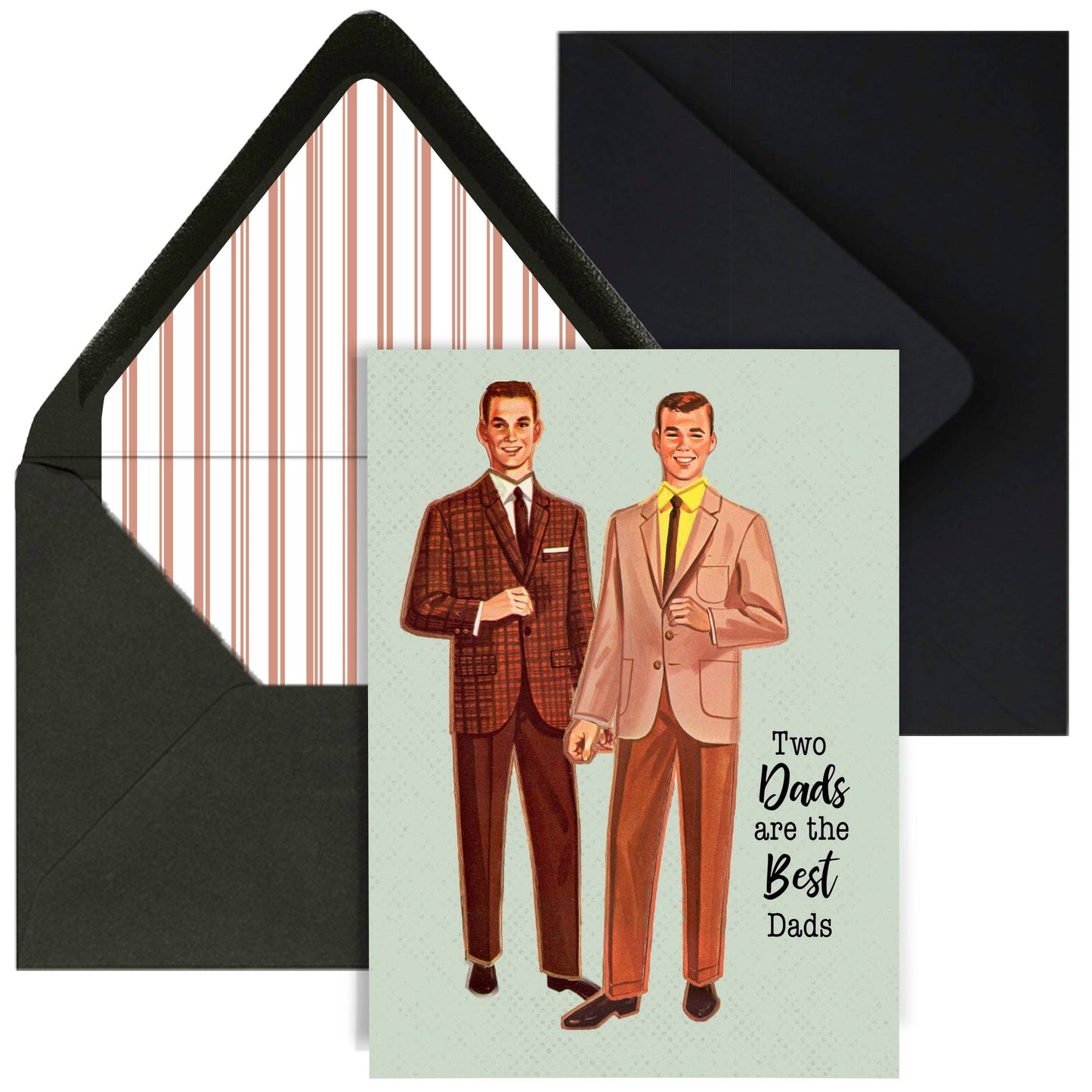 Two Dads are the Best Dads Vintage Greeting Card