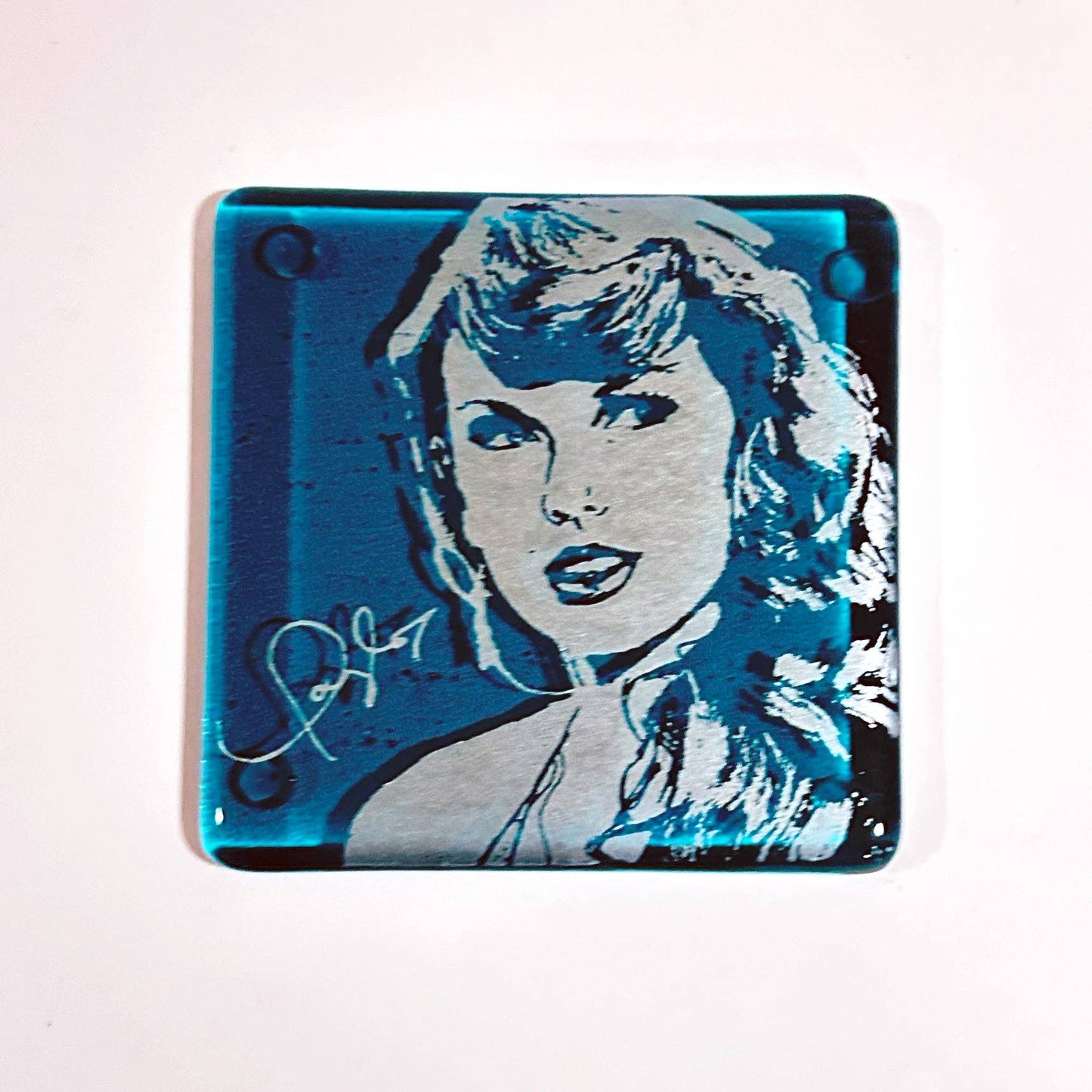 Taylor Swift Fused Glass 4" Single Coaster