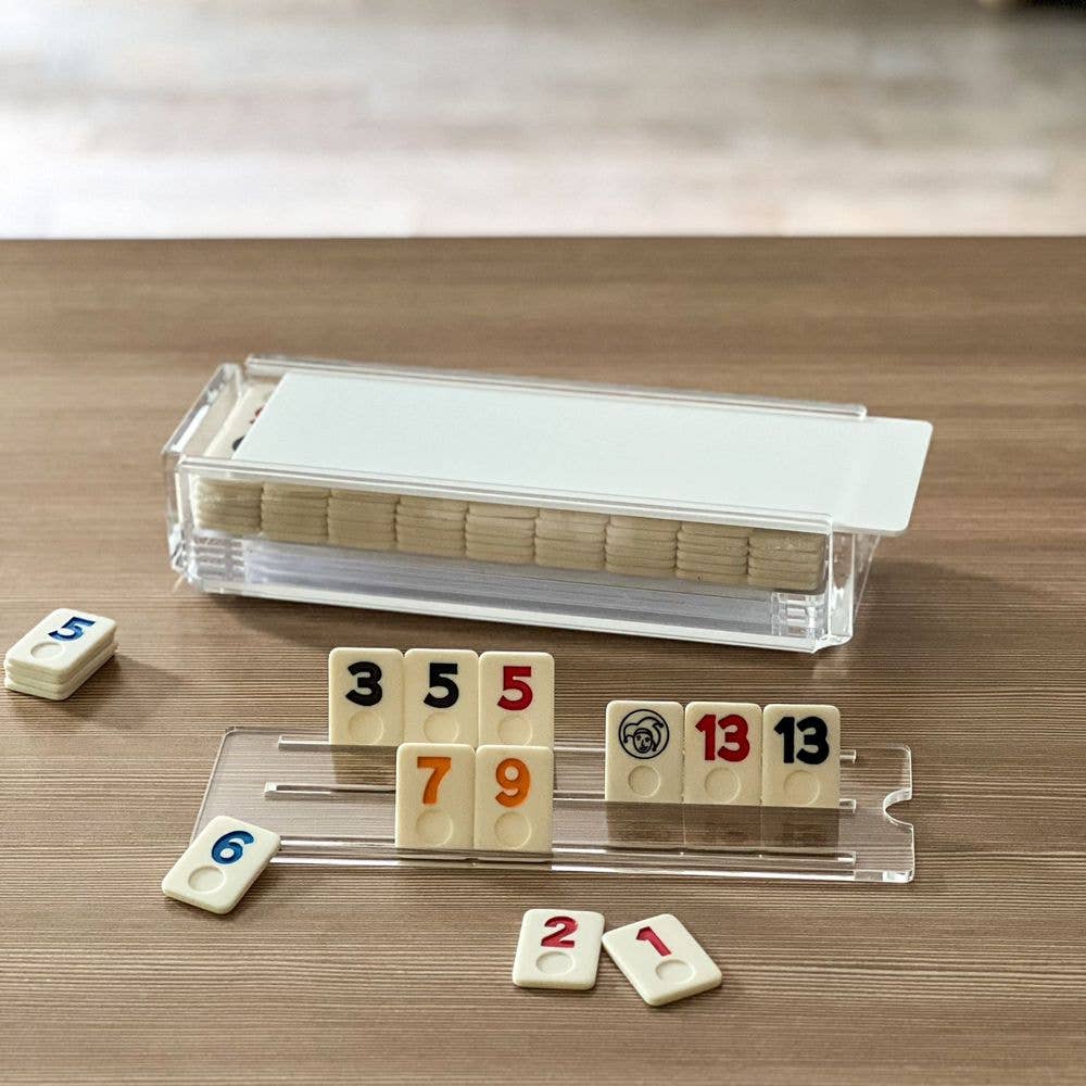 Lucite Rummy Game (White)