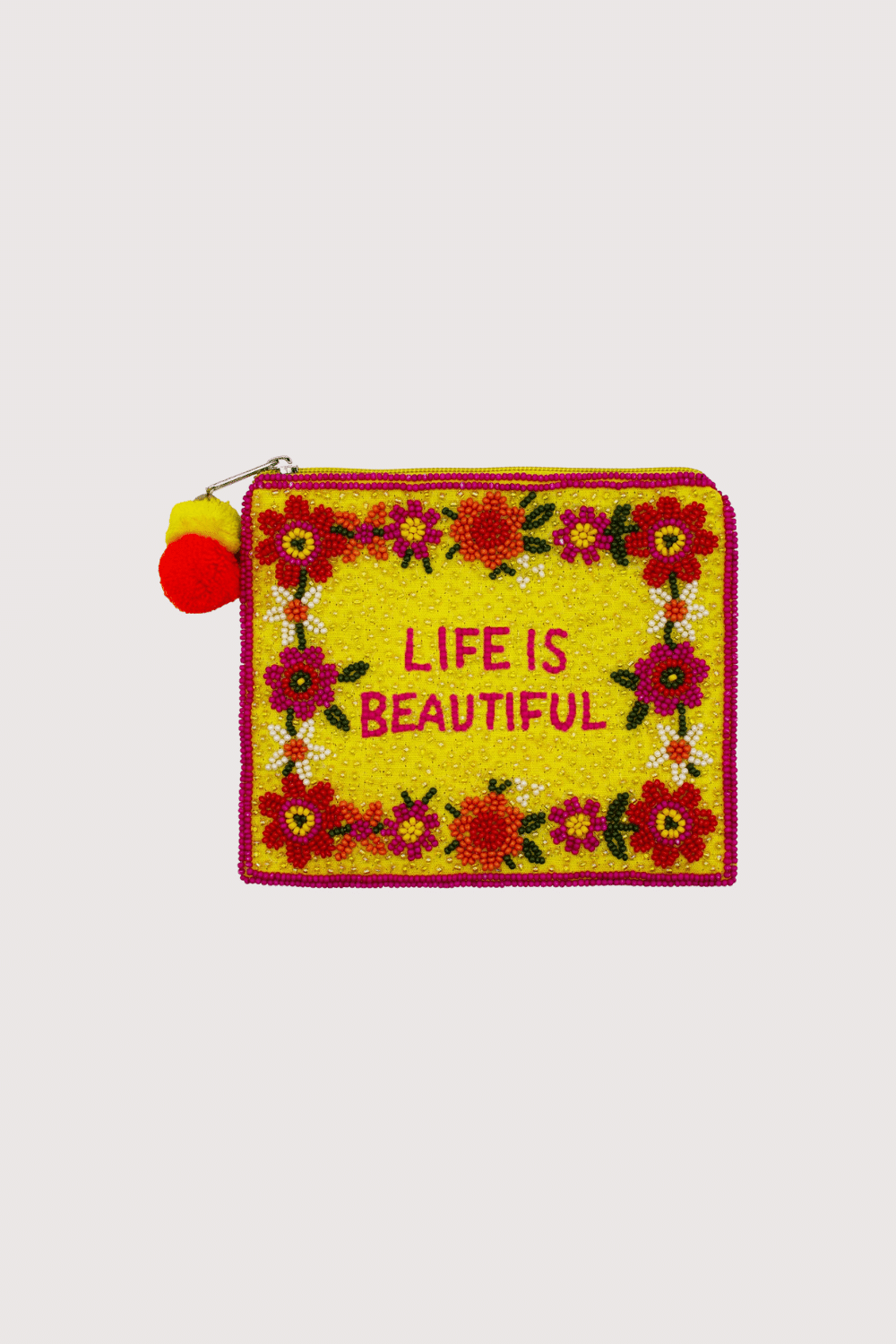 Life is Beautiful Beaded Pouch