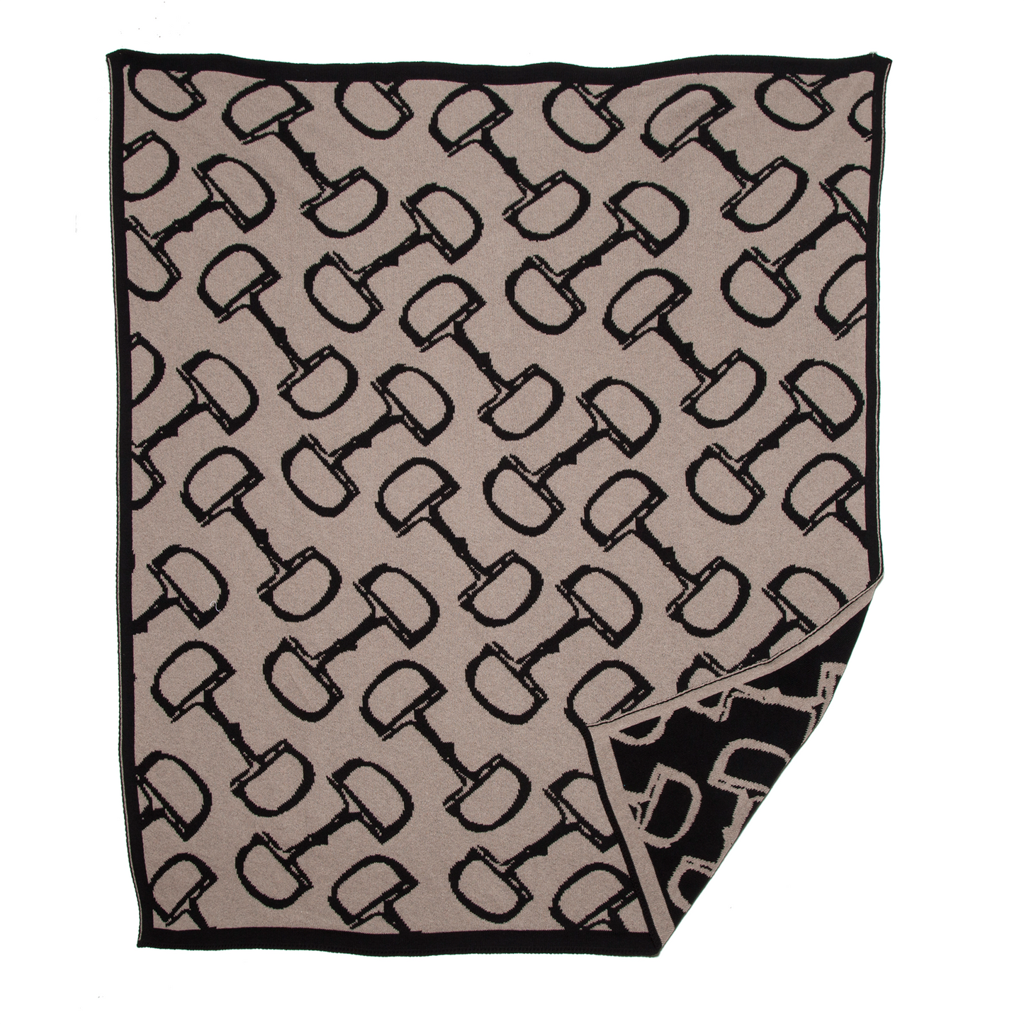 Equestrian Horse Bits Reversible Throw Blanket