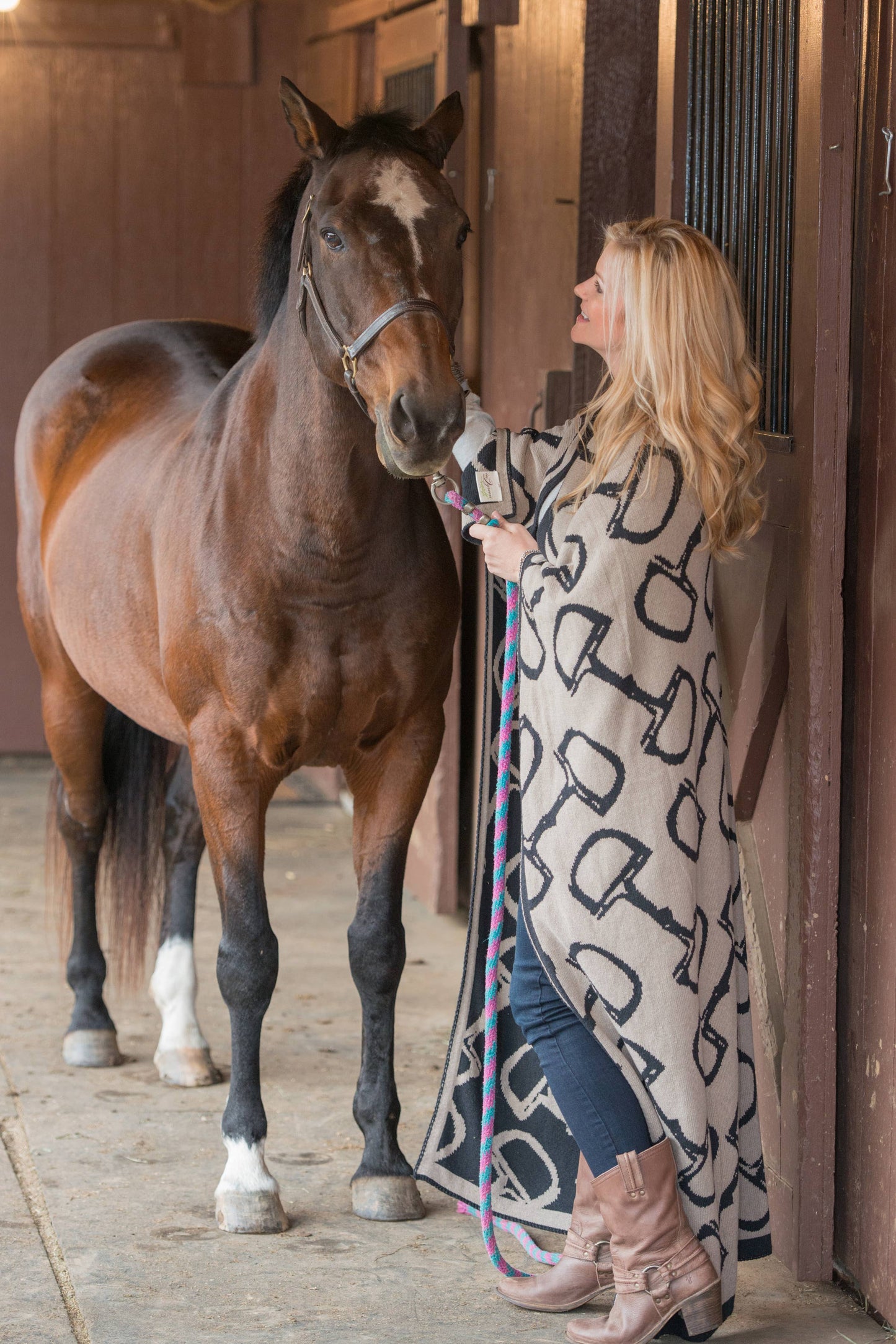 Equestrian Horse Bits Reversible Throw Blanket