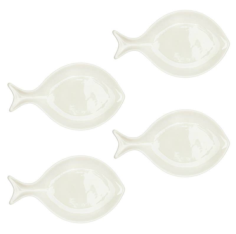 Ceramic Fish Appetizer Plates - Set of 4