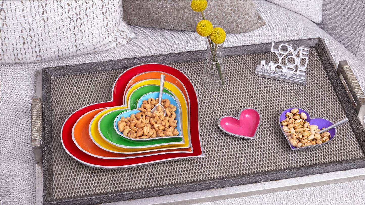 7 Hearts Set with 3 Heart Spoons - Rainbow
