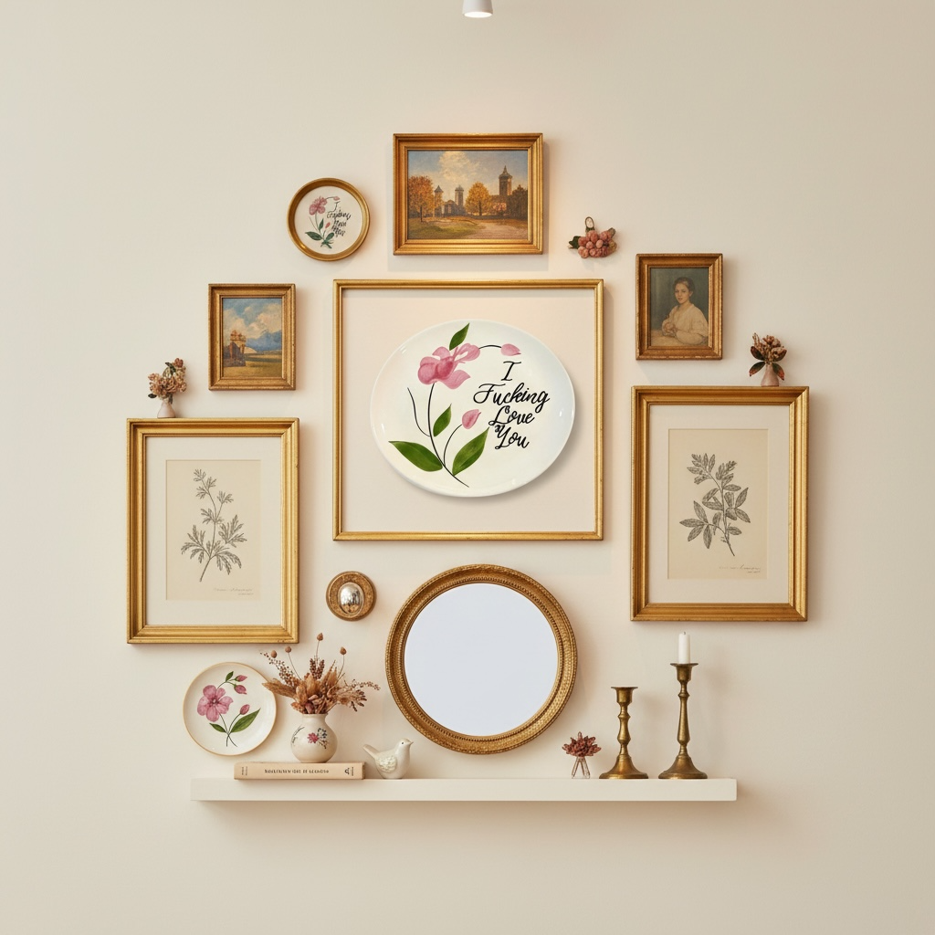 I Fucking Love You Vintage Plate