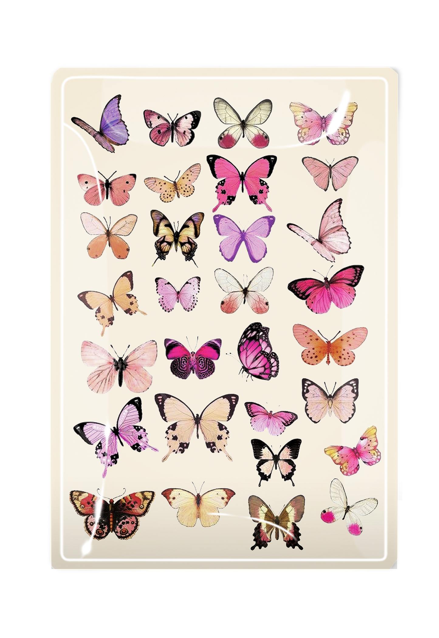 Pink Butterflies Decoupage Glass Tray
