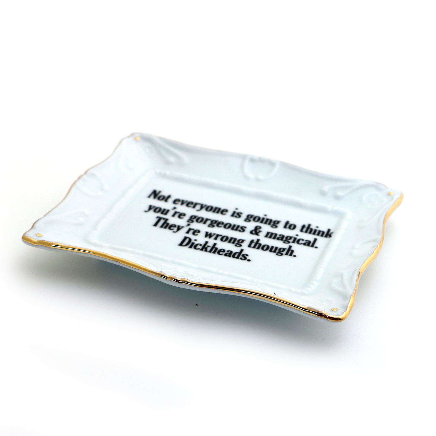 Porcelain tray with gold rim, Gorgeous and Magical