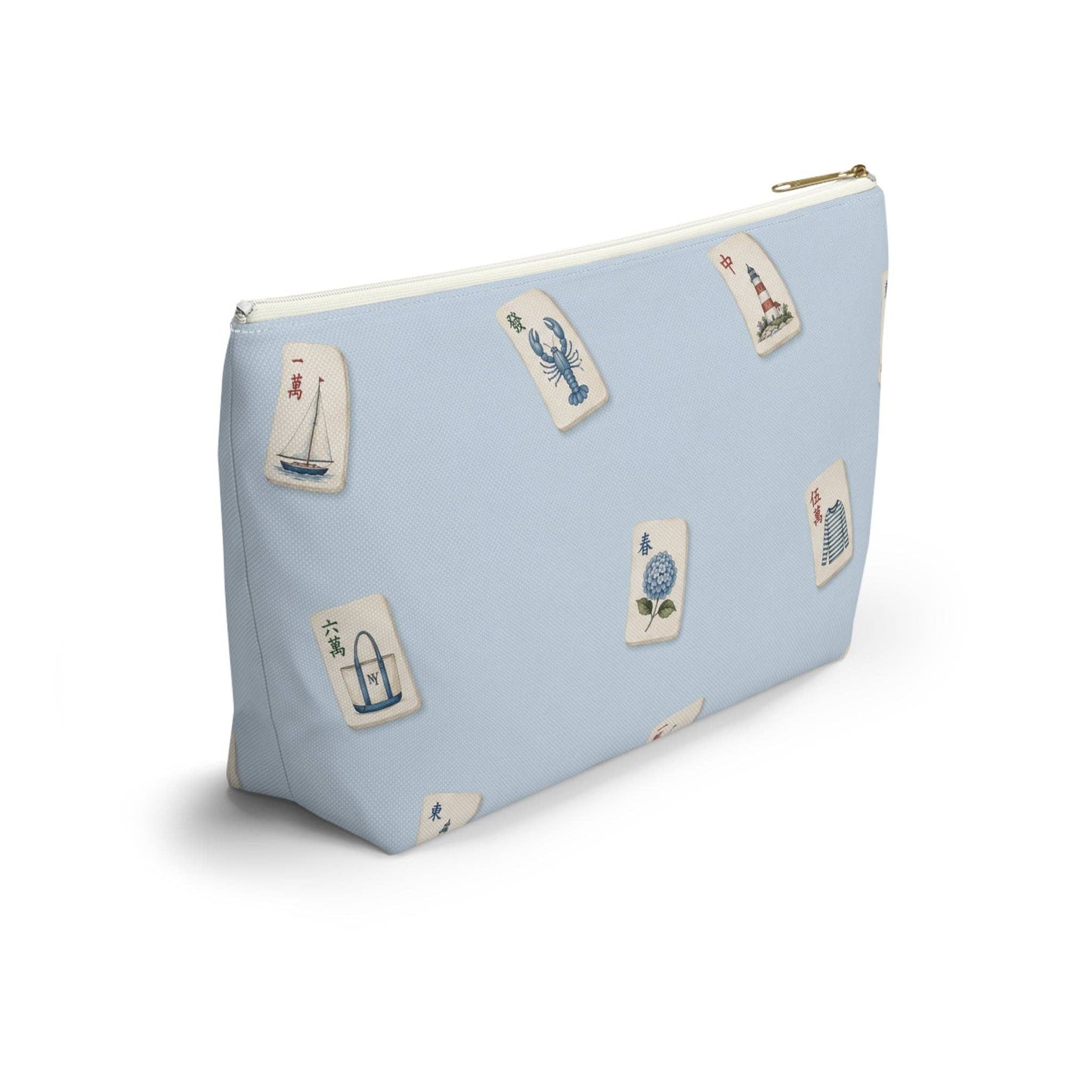 Hamptons Mahjong Tile Pouch —  T-Bottom Travel Bag