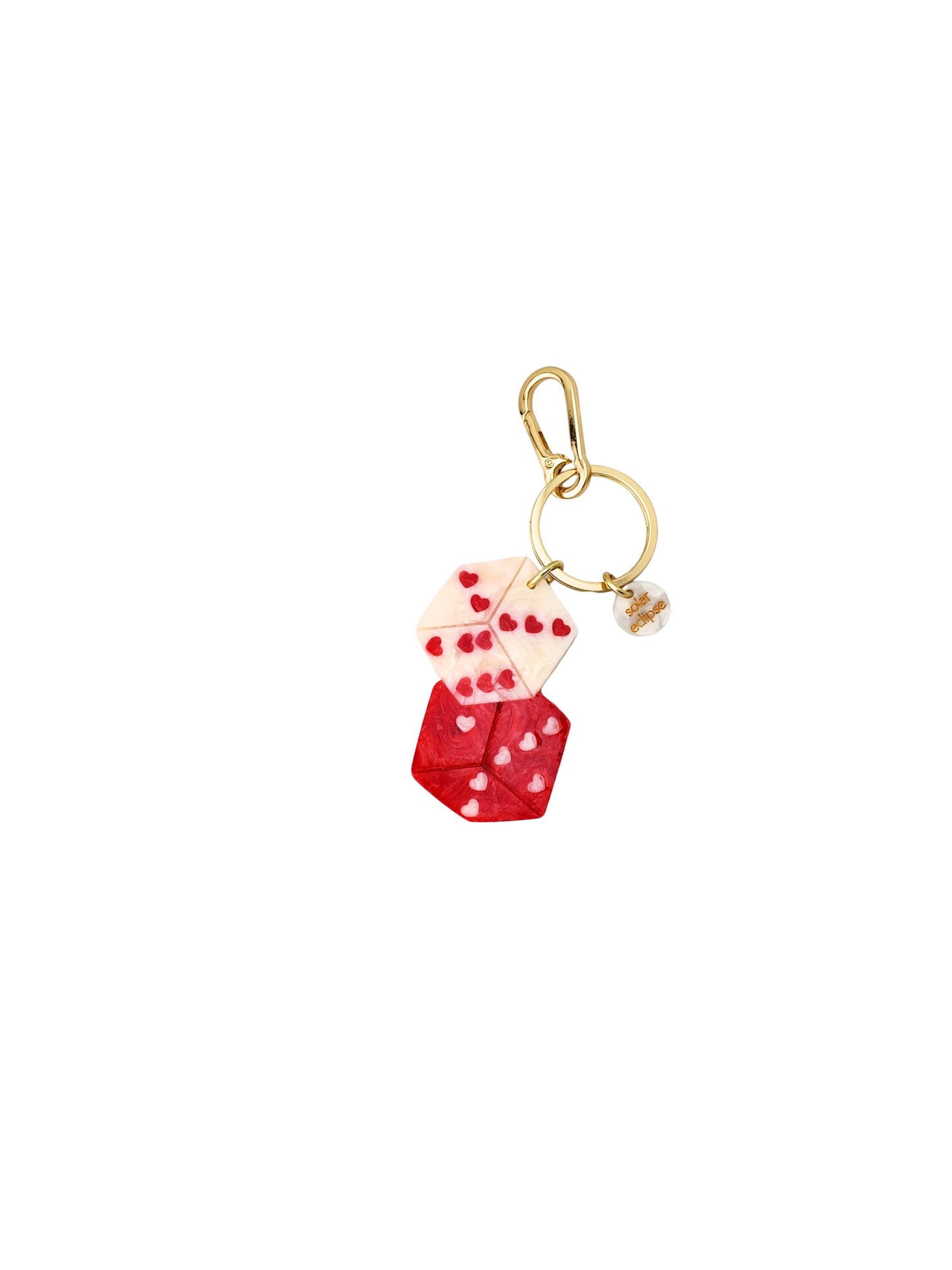 Hand-painted Lucky Dice Bag Charm + Keychain | Eco-Friendly