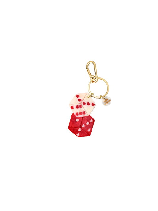 Hand-painted Lucky Dice Bag Charm + Keychain | Eco-Friendly