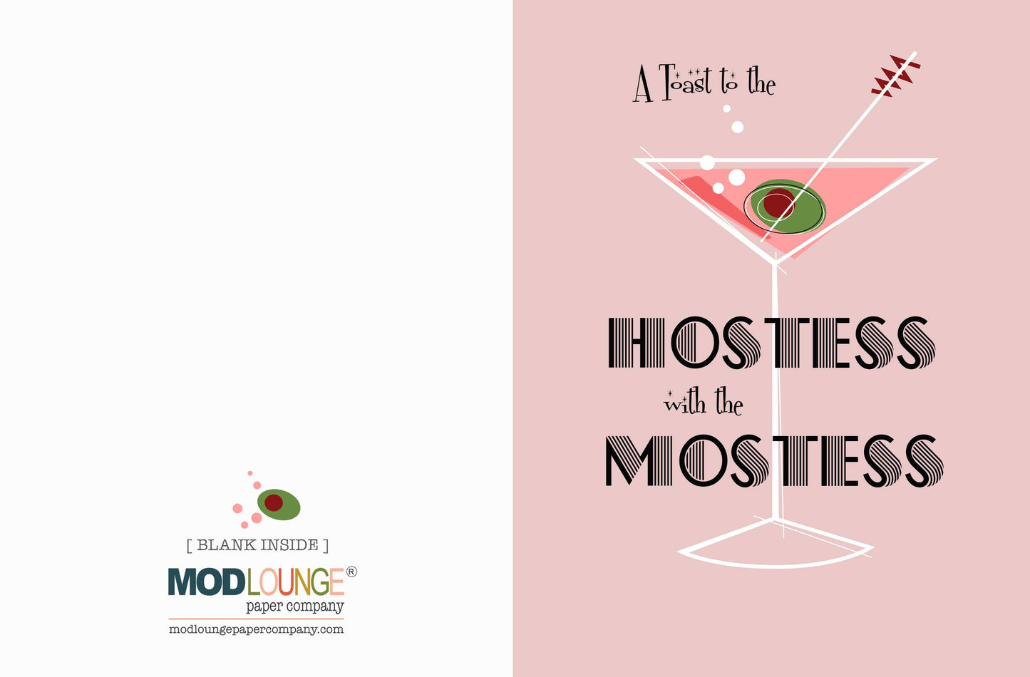 Toast to the Hostess with the Mostess Vintage Martini Card