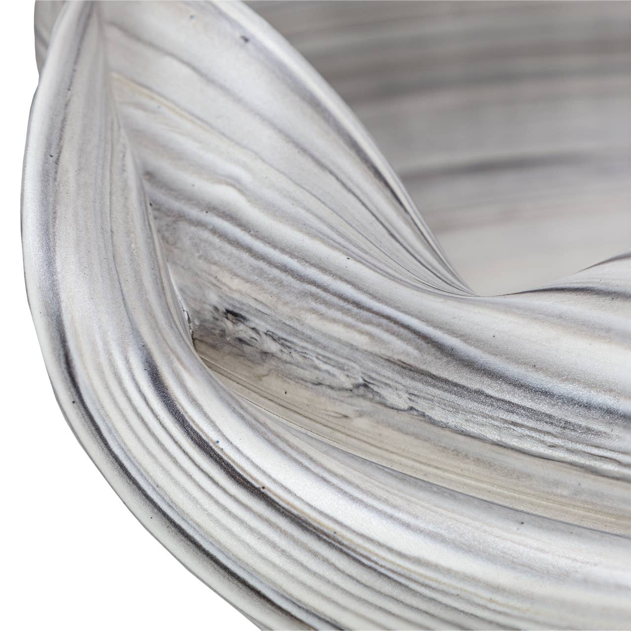Large Ceramic Swirled Decorative Bowl, 7.5"h