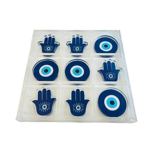 Hamsa Tic Tac Toe in Lucite