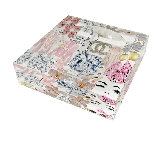 Bougie Women Nuevo Pink White Acrylic Candy Catchall Dish