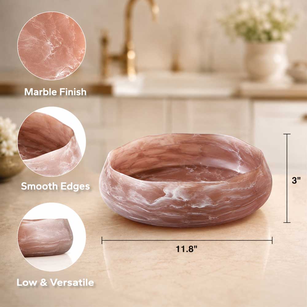 Resin Taupe Meadow Salad Bowl