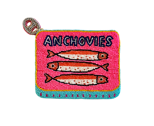 Anchovies Beaded Coin Purse