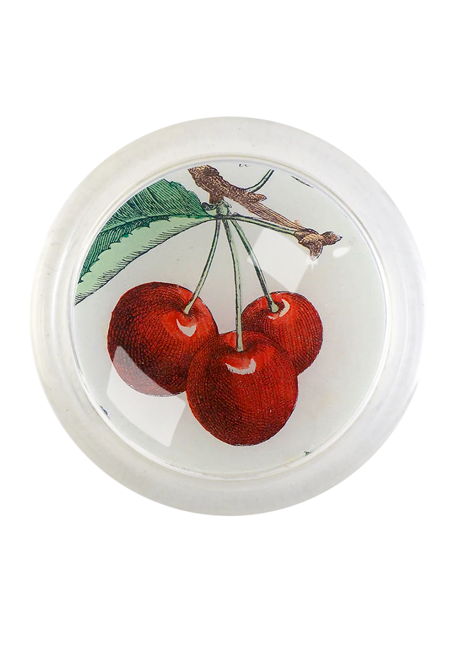 Cherry 4" Round Glass Coaster