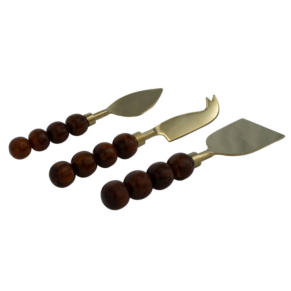 Hyaline Bubble Cheese Knives Set of Three - Brown