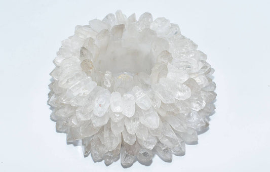 Natural Crystal Quartz Votive Candle Holder