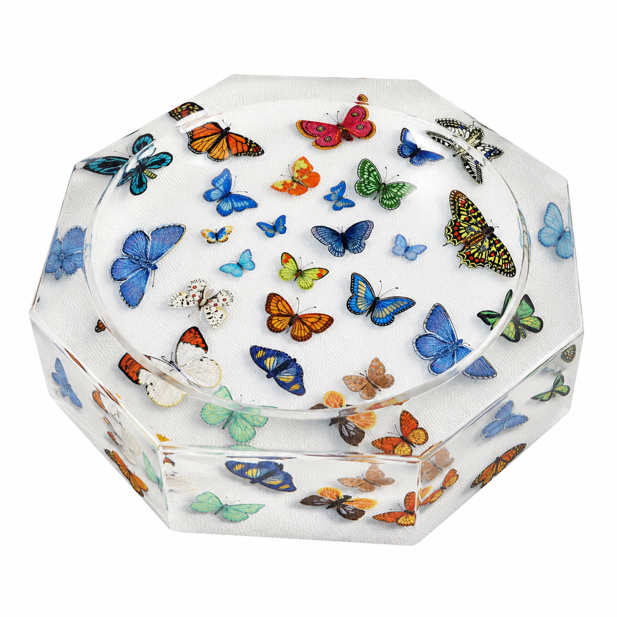 Octagon Acrylic Bowl, Flutter