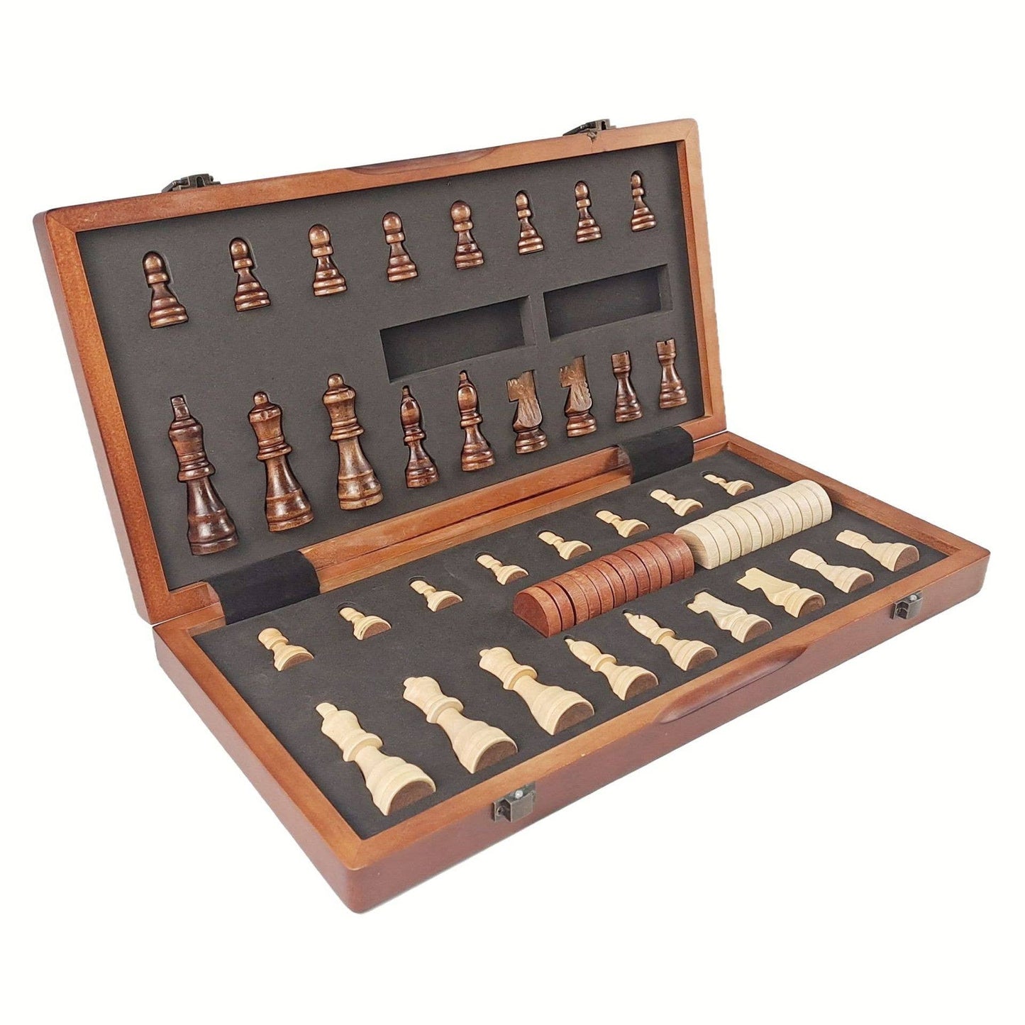 Magnetic Wooden Folding Chess Set with Storage