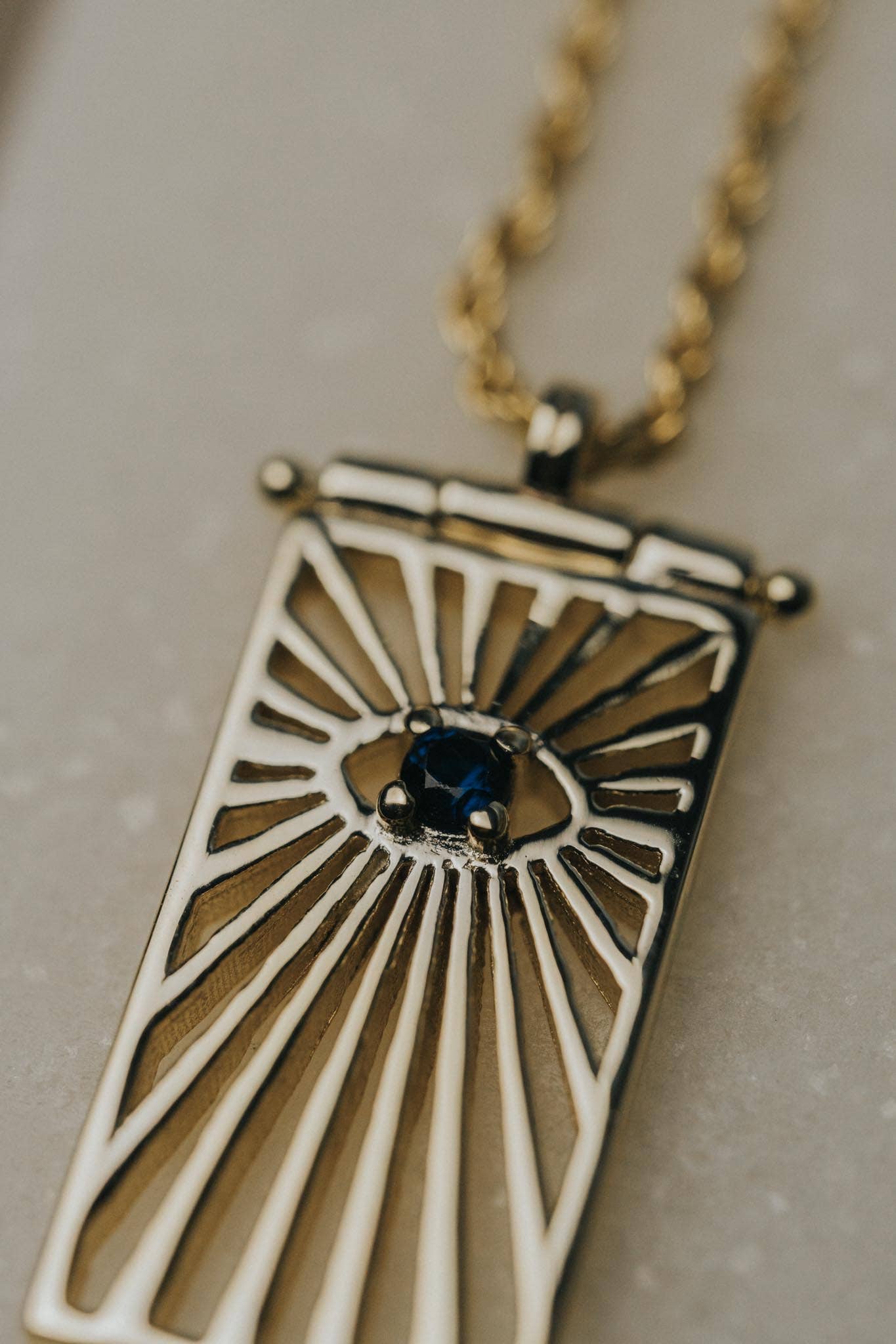 Starmaker Sapphire Rectangle Eye Necklace