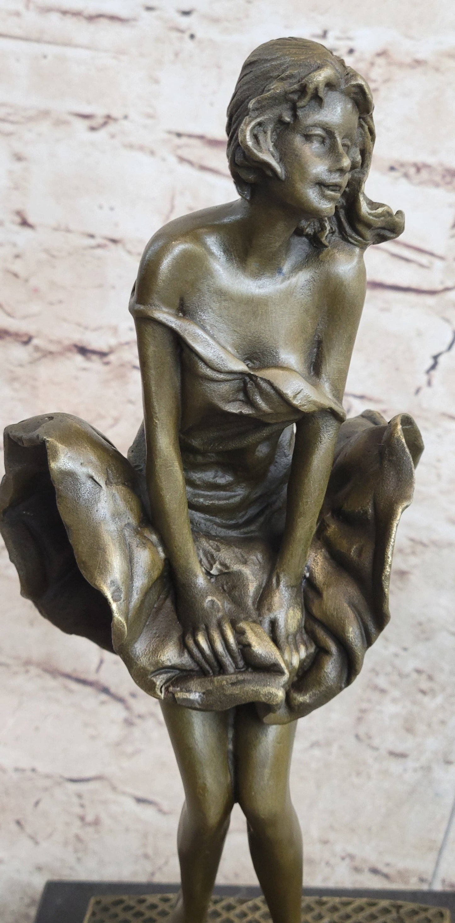Art Deco Hand Made Original Marylin Monroe Seven Year Itch Solid Bronze Sculpture