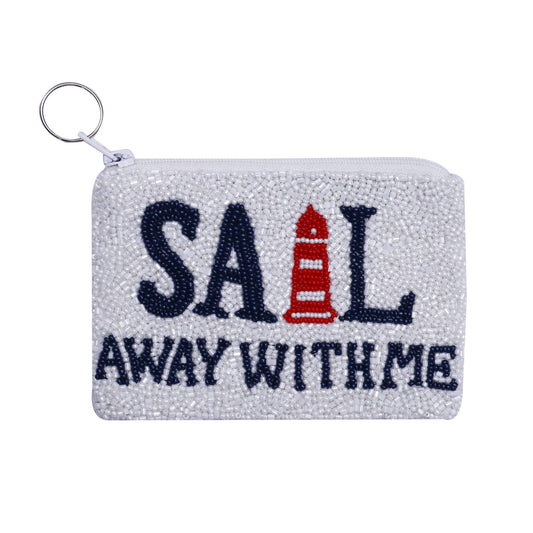 Coin purse Sail away - White/Navy/ Op Red