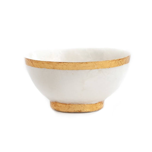 4" Round Capiz Bowl w/Gold Trim (Nat/Gold)