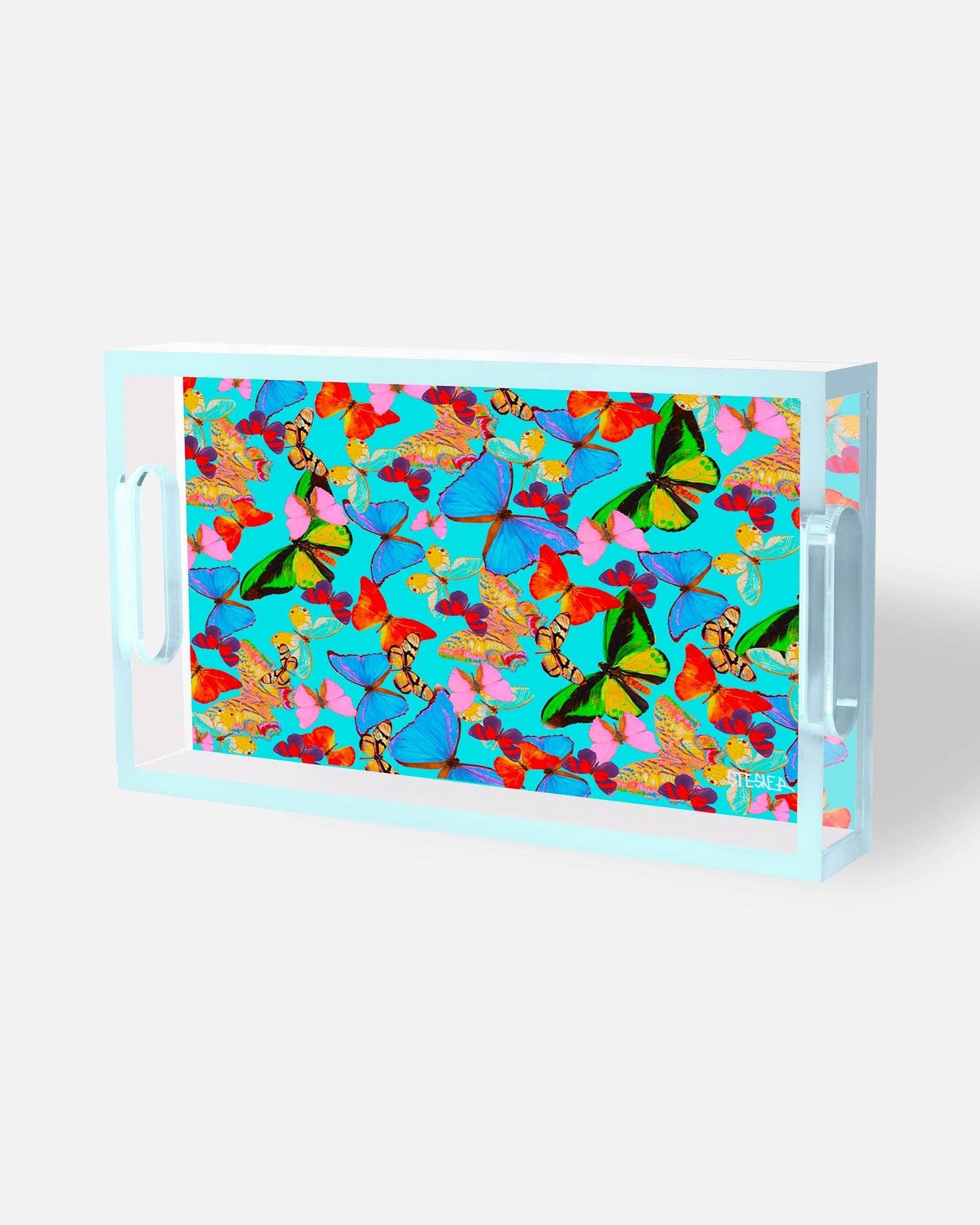 Echoes of Tiffany Blue Butterfly Tray