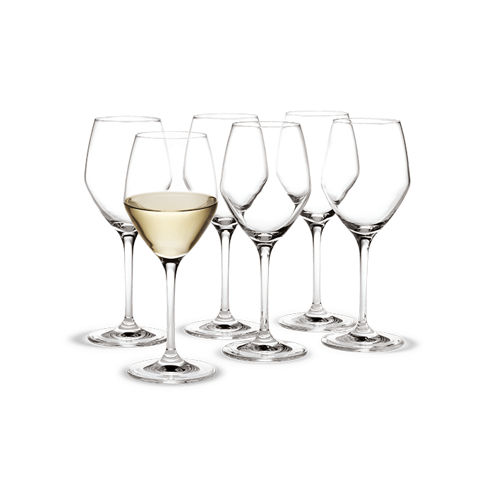 Holmegaard - Perfection- White Wine Glasses -10.8oz-Set of 6