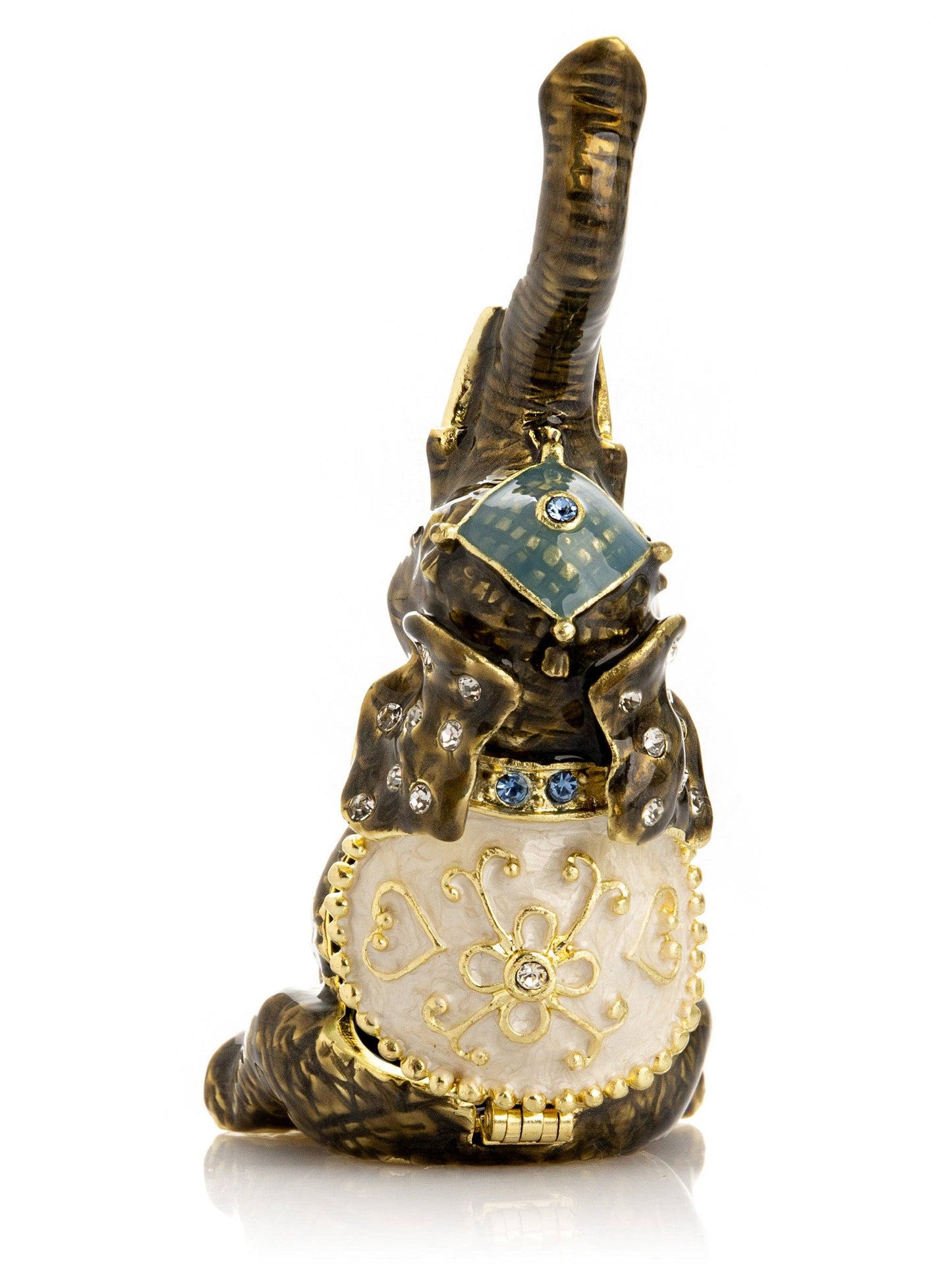 Elephant Brown and Gold Trinket Box