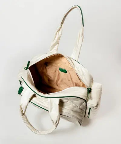 Tennis Quilted Duffel in Ivory