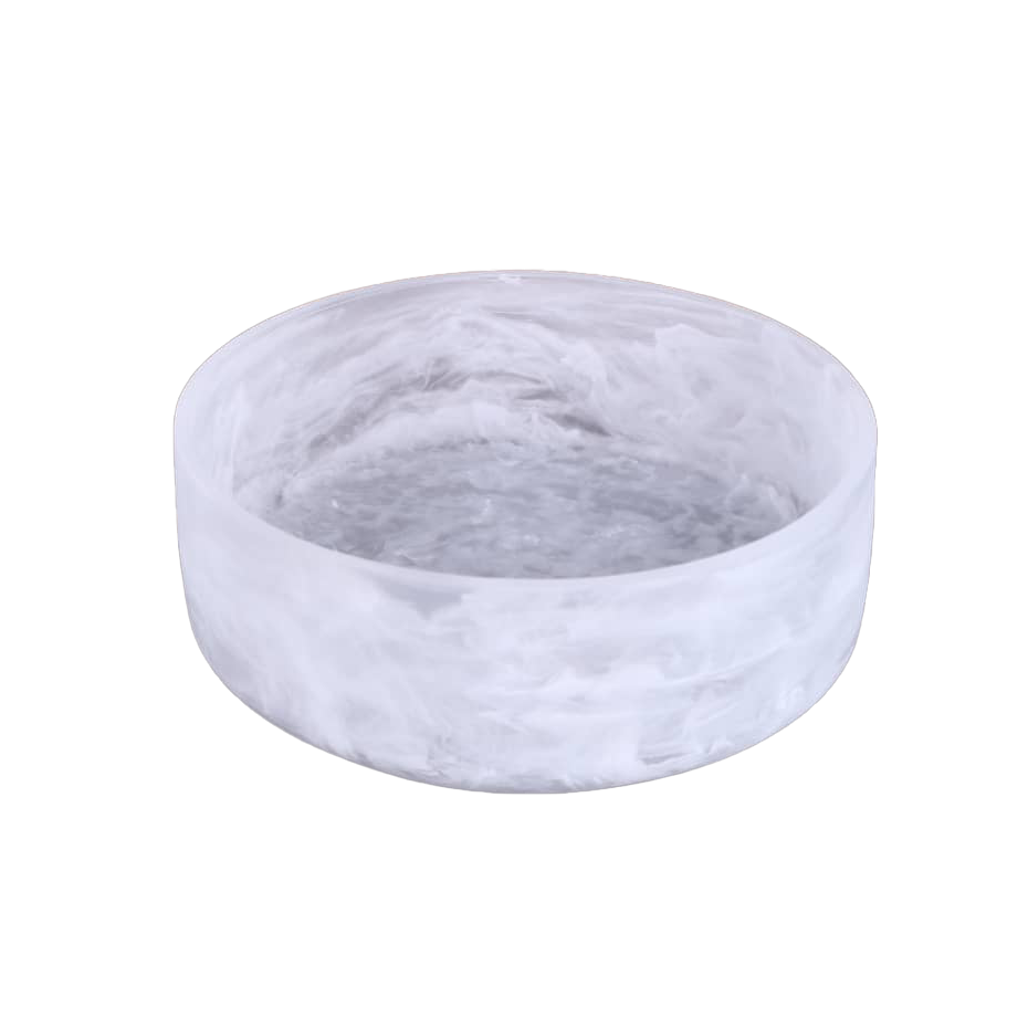 Resin White Swirl Salad Bowl