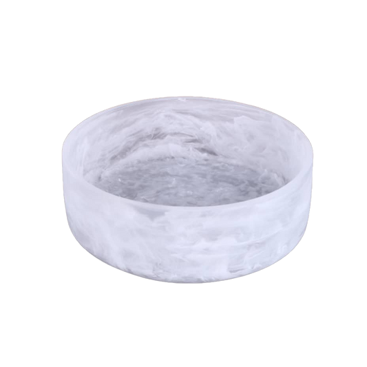 Resin White Swirl Salad Bowl