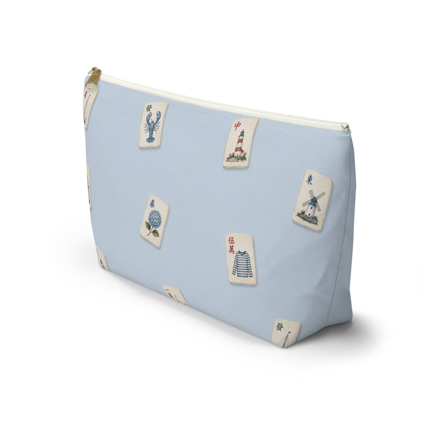 Hamptons Mahjong Tile Pouch —  T-Bottom Travel Bag