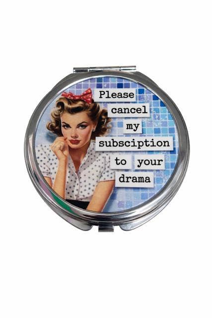 Vintage Pin-Up Compact Mirror Funny Sayings