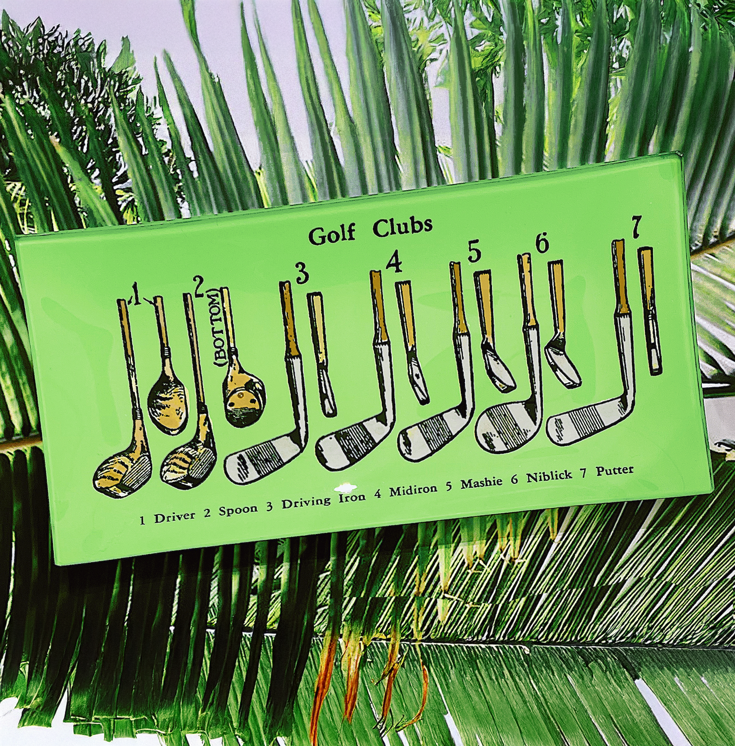 Hole In One Glass Decoupage Tray