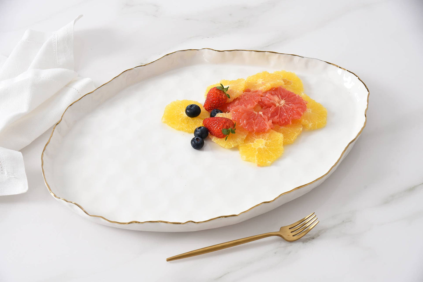 Large White Porcelain Oval Platter