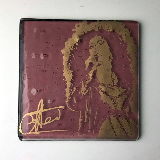 Cher Fused Glass 4" Single Coaster