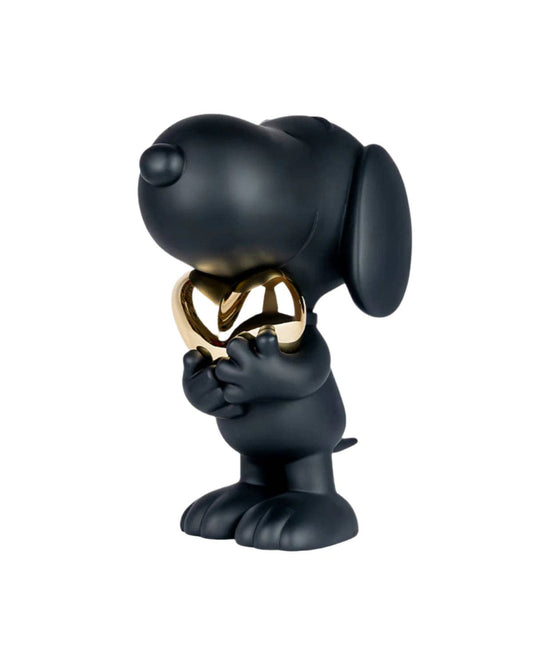 Snoopy HEART Matt Black with Chrome Gold Heart 21.5in