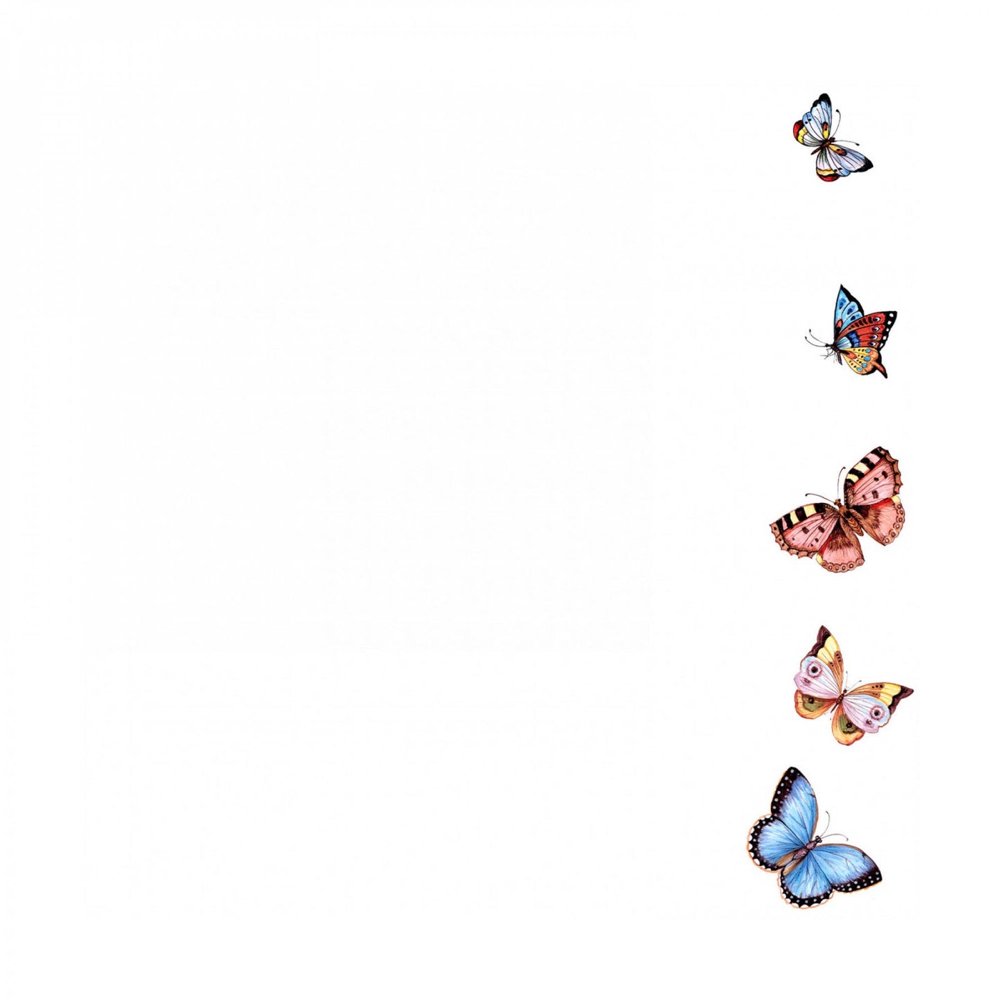 Butterflies 3 Cheese Knives Set - White