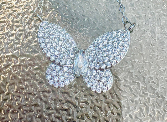 Crystal butterfly necklace