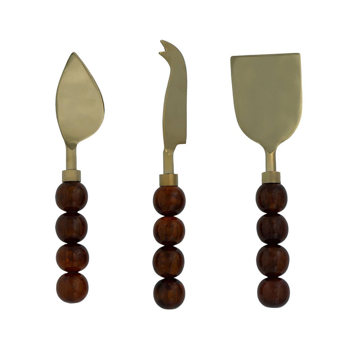 Hyaline Bubble Cheese Knives Set of Three - Brown